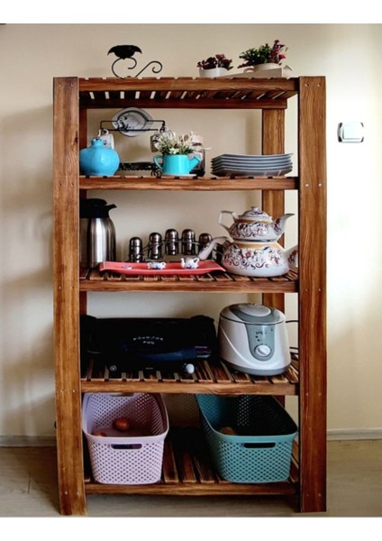 Ahşap Dekoratif 5 Raflı Mutfak Rafı ESK140X70 Raf fiyatları