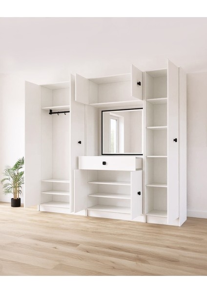 Beyaz Fonksiyonel Portmanto – Aynalı, Çekmeceli ve Dolaplı fiyatları