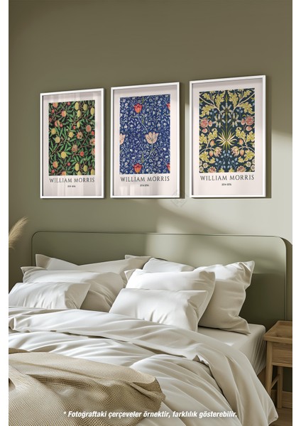 Morris 3'lü Beyaz Çerçeveli Poster, Tablo Seti No:45 fiyatları