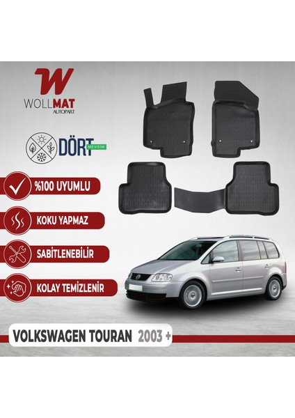 Volkswagen Touran Paspas 2003 Sonrası 3D Havuzlu Paspas Seti