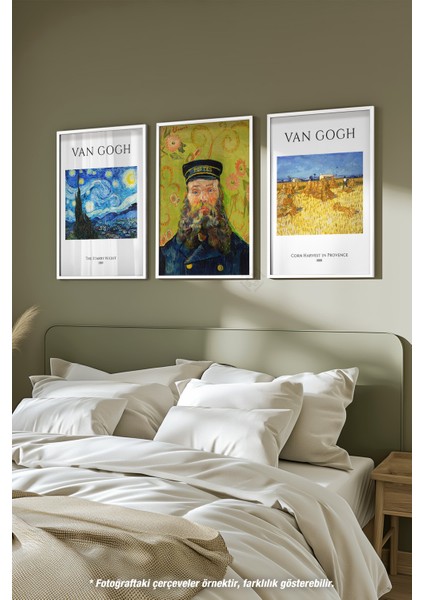 Van Gogh 3'lü Beyaz Çerçeveli Poster, Tablo Seti No:1 fiyatları