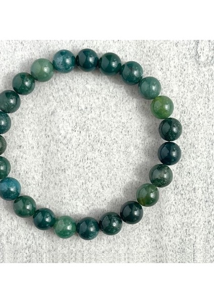 Yosunlu Akik Parlak Doğal Taş Bileklik modelleri