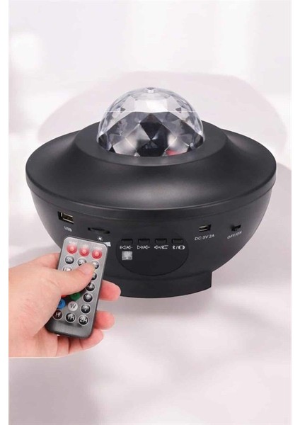 Zengezur Çocuklara Özel Şarjlı Bluetooth Hoparlör Parti LED Lambası Yıldızlı Projeksiyon