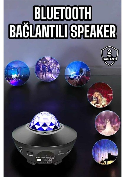 Zengezur Çocuklara Özel Şarjlı Bluetooth Hoparlör Parti LED Lambası Yıldızlı Projeksiyon fiyatları