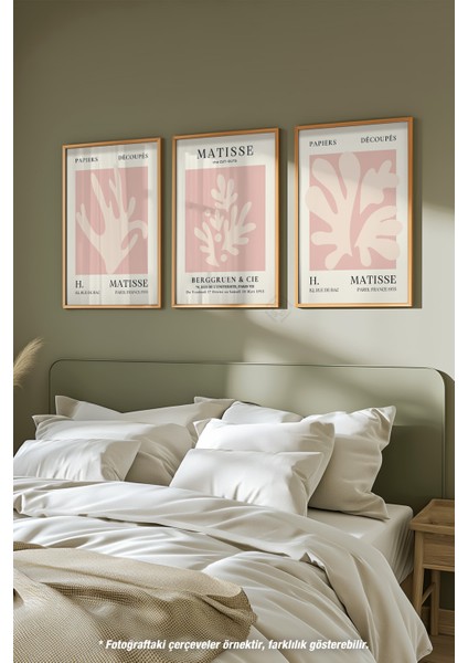 Matisse Minimal 3'lü Ahşap Çerçeveli Poster, Tablo Seti No:21 fiyatları