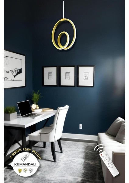 Perla Eskitme Kumandalı 3 Renk Modern Sarkıt LED Avize fırsatları