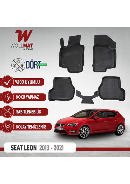 Seat Leon Paspas 2013 2020 Arası 3D Havuzlu Paspas Seti