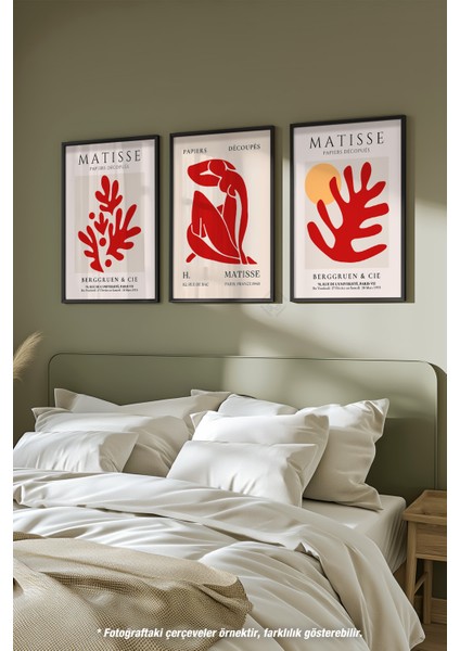 Matisse Vintage 3'lü Siyah Çerçeveli Poster, Tablo Seti No:22 fiyatları