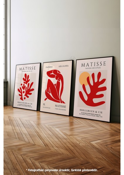 Matisse Vintage 3'lü Siyah Çerçeveli Poster, Tablo Seti No:22 fırsatları