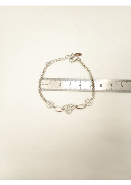 Kadın 925 Ayar Gümüş Tek Kalpli Zirkon Taşlı Bileklik indirimleri