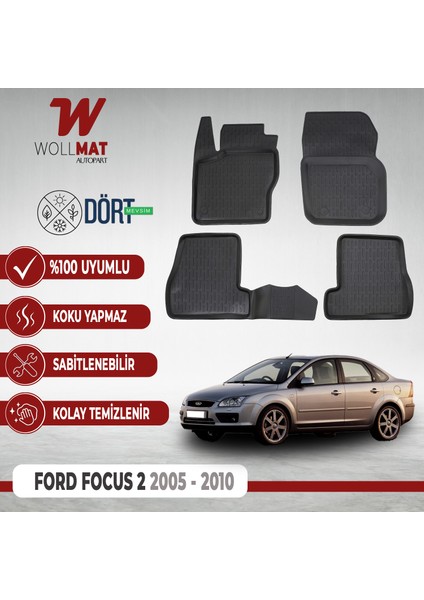 Ford Focus 2 Paspas 2005 2010 Arası 3D Havuzlu Paspas Seti Uyumlu