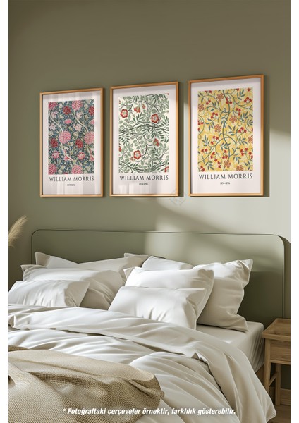 William Morris 3'lü Ahşap Çerçeveli Poster, Tablo Seti No:47 fiyatları