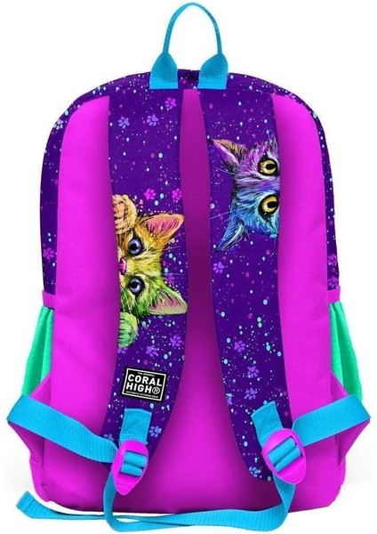 Kids 23732 Mor Pembe Kedi Desenli 3’lü Okul Çanta Seti indirimleri