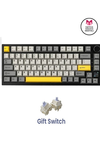 AK820 Pro Mekanik Oyun Klavyesi 3 Modlu Tft Renkli Ekran, Gasket Yapı Hot Swap Rgb