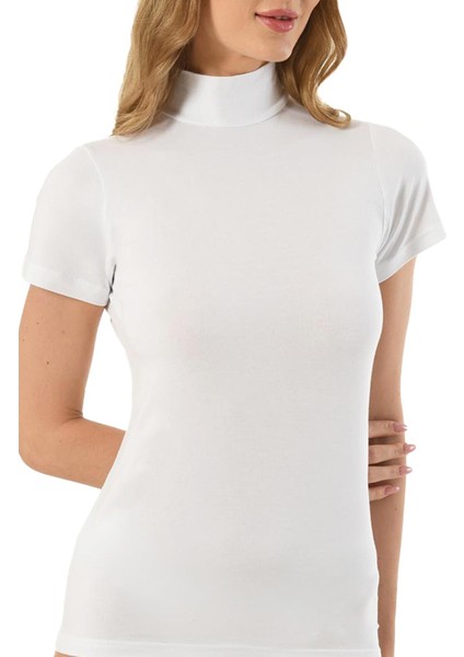 Kadın Beyaz Modal Balıkçı Yaka Yarım Kol Body 562 fiyatları