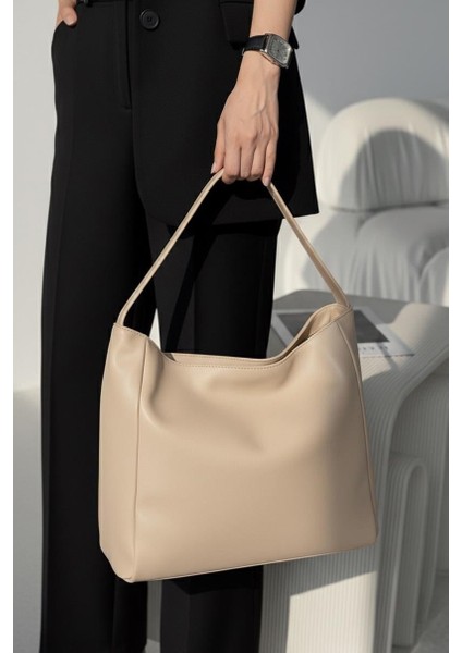 Lagraccio Paris Kadın Monet Yumuşak Deri El ve Omuz Çantası Vizon