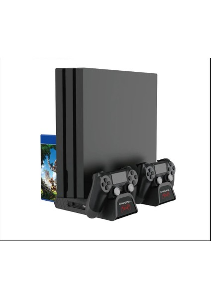 Ps4 Fanlı Şarj Standı - Soğutma ve Oyun Diski Düzeni Slim/pro Uyumlu