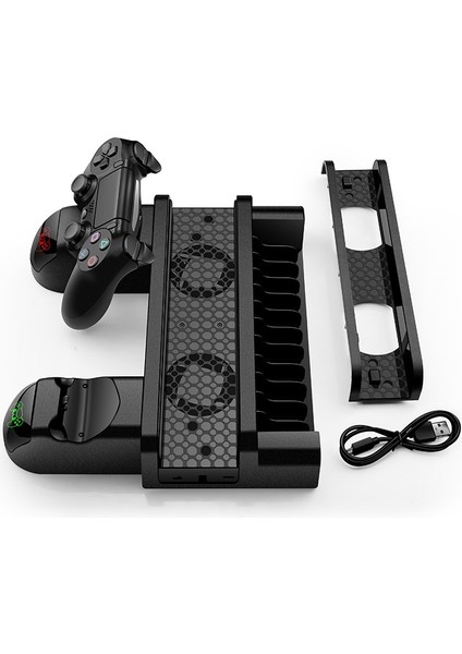 Ps4 Fanlı Şarj Standı - Soğutma ve Oyun Diski Düzeni Slim/pro Uyumlu fiyatları
