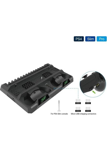 Ps4 Fanlı Şarj Standı - Soğutma ve Oyun Diski Düzeni Slim/pro Uyumlu fırsatları