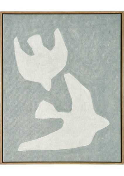 Çerçeveli Resim, Çok Renkli, 40X50 Cm, Iki Kuş, Meşe Görünüm