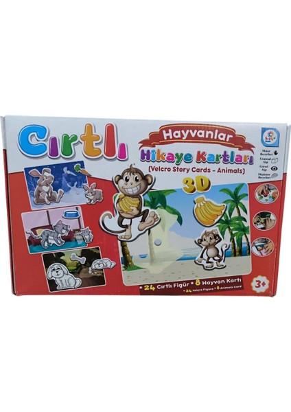 Utku Oyuncak Hayvanlı Cırtcırtlı Hikaye Kartları LC7205-PEMBE