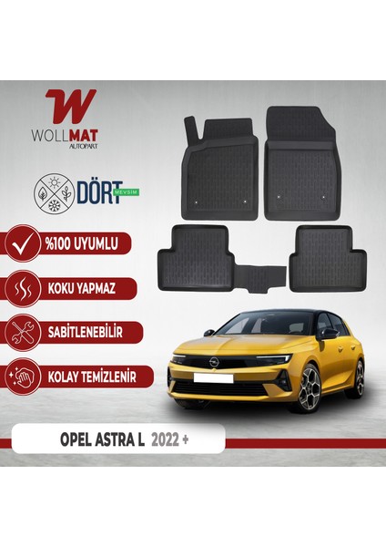 Opel Astra L Paspas 2022 Sonrası 3D Havuzlu Paspas Seti
