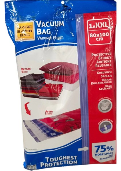 Vacuum Bag Vakumlu Poşet Vakumlu Hurç 1 Adet 80X100 cm