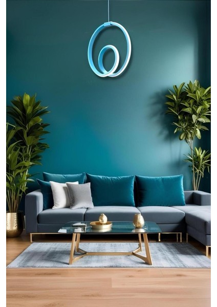 Perma Mavi Tek Renk Modern Sarkıt LED Avize fiyatları