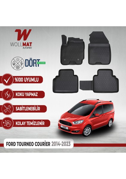 Ford Courier Paspas 2014 2023 Arası 3D Havuzlu Paspas Seti