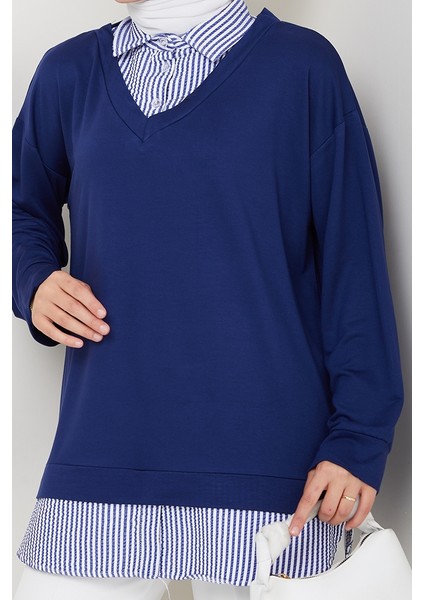 Gömlek Yaka Oysho Tunik 1612 - Lacivert