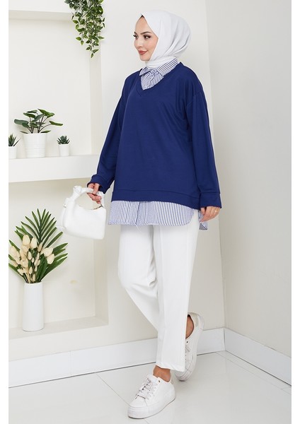 Gömlek Yaka Oysho Tunik 1612 - Lacivert fırsatları
