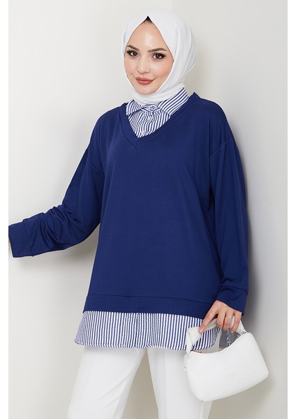 Gömlek Yaka Oysho Tunik 1612 - Lacivert indirimleri
