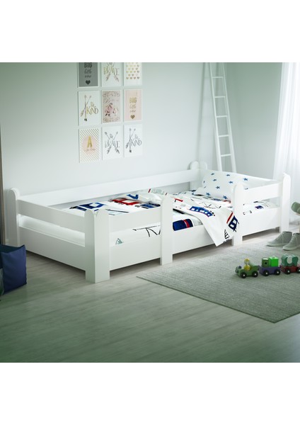 Montessori Karyola Beyaz (90 x 190 Cm) Yatak Uyumlu Çocuk Yatağı modelleri