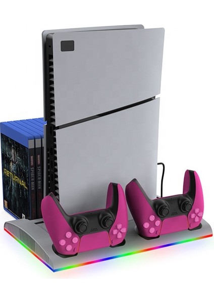 Ps5 Fanlı Şarj Standı- Rgb Işıklı + Soğutma+Kulaklık Tutucu fiyatları