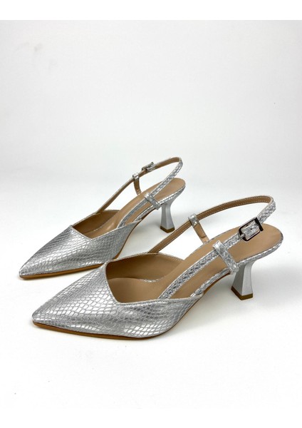 Desenli 6 cm Ince Topuklu Ayakkabı 01493
