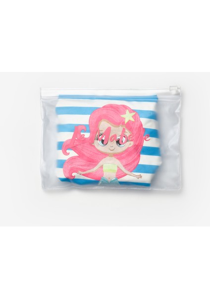 Mavi Deniz Kızı Baskılı Kız Çocuk Mayo