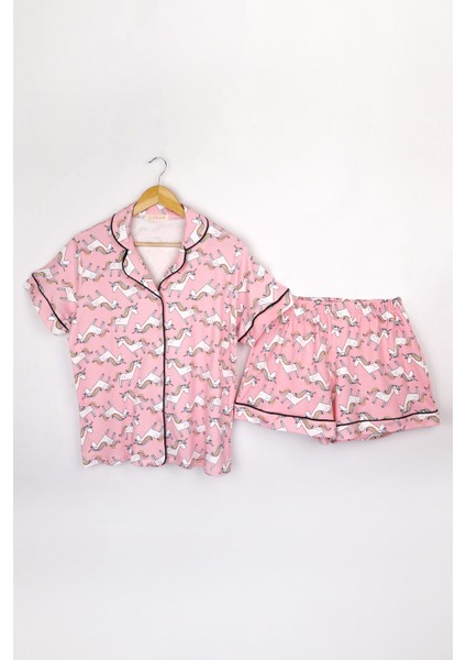 Açık Pembe Unicorn Penye Kadın Pijama Takımı indirimleri