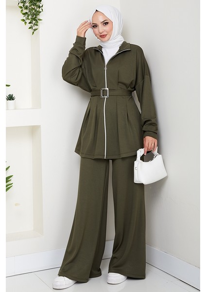 Dilsa Kemerli Oysho Ikili Takım 1607 - Haki