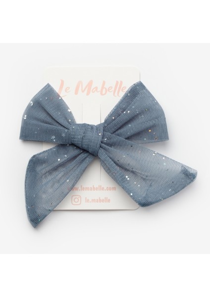 Petrol Simli Tül Fiyonk Kız Çocuk Klips Toka modelleri