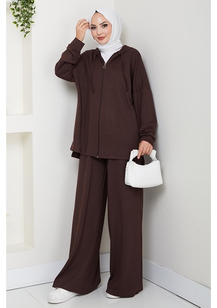 Kapüşonlu Oysho Ikili Takım 1609 - Kahve