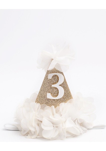 Beyaz 3 Yaş Huni Doğum Günü Tacı fiyatları