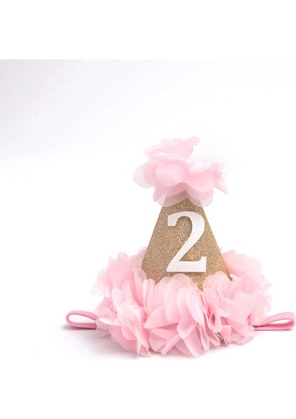 Pembe 2 Yaş Huni Doğum Günü Tacı