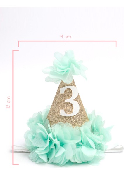 Mint 3 Yaş Huni Doğum Günü Tacı modelleri