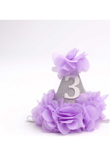 Lila 3 Yaş Huni Doğum Günü Tacı