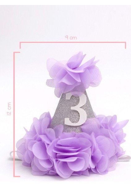 Lila 3 Yaş Huni Doğum Günü Tacı modelleri