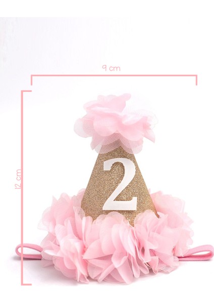 Pembe 2 Yaş Huni Doğum Günü Tacı modelleri