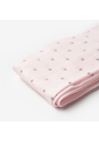 Pembe Simli Puanlı Kız Çocuk Muz Çorap