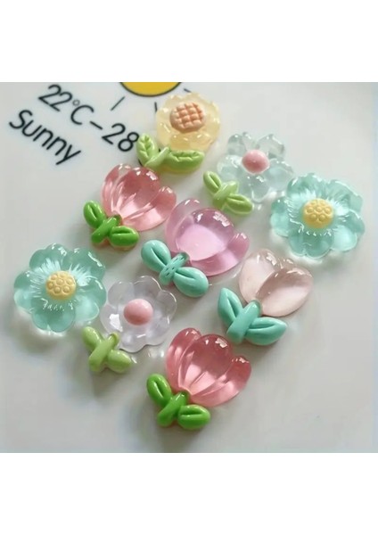 4 Adet Çiçek Model Buzdolabı Magneti Mıknatıslı Fotoğraf Tutucu Magnet