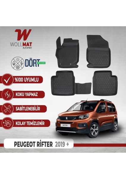 Rifter Paspas 2019 Uyumlu Sonrası 3D Havuzlu Paspas Seti