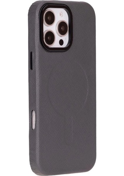 Apple iPhone 16 Pro Max Uyumlu, Hakiki Deri, El Yapımı Kılıf, Gri indirimleri